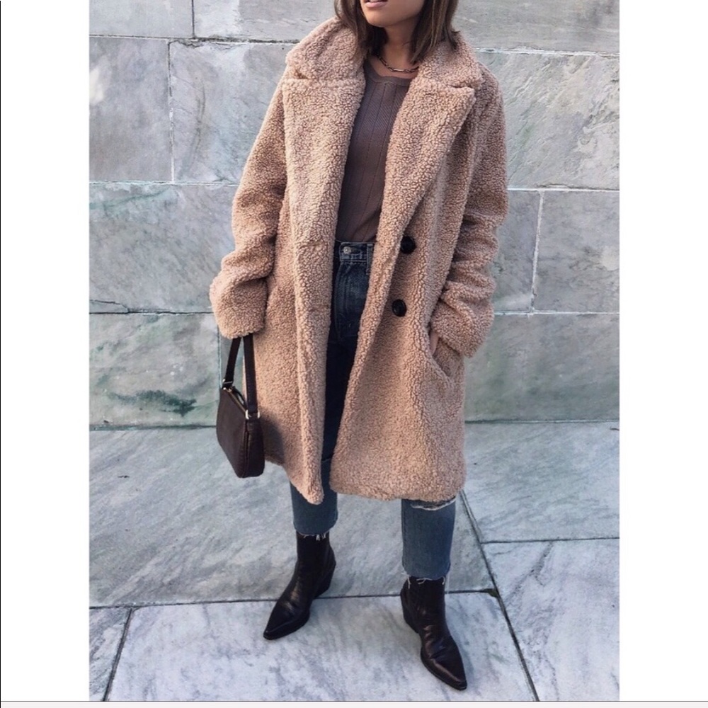 Last 1✨Harper Teddy Coat - Taupe - Picture 3 of 6